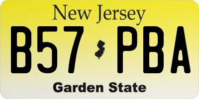 NJ license plate B57PBA