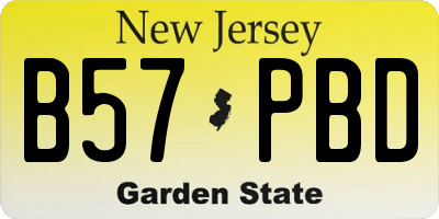 NJ license plate B57PBD
