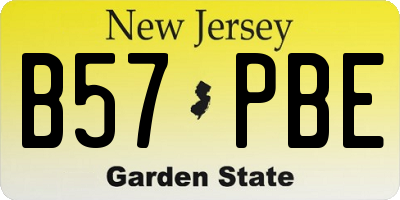 NJ license plate B57PBE