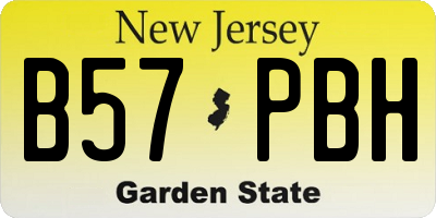NJ license plate B57PBH