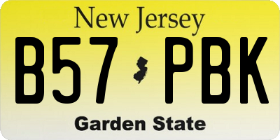 NJ license plate B57PBK