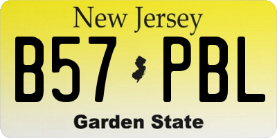 NJ license plate B57PBL