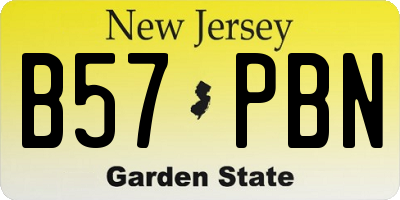 NJ license plate B57PBN