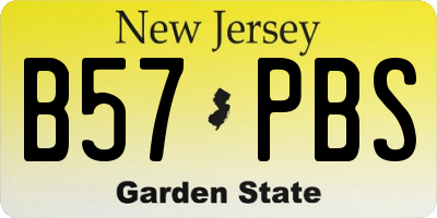NJ license plate B57PBS