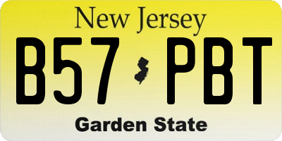 NJ license plate B57PBT
