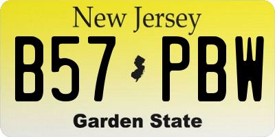 NJ license plate B57PBW