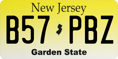 NJ license plate B57PBZ