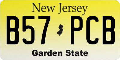 NJ license plate B57PCB