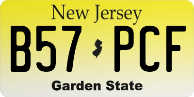 NJ license plate B57PCF