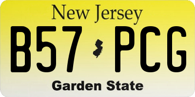NJ license plate B57PCG