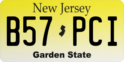 NJ license plate B57PCI