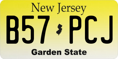 NJ license plate B57PCJ