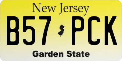 NJ license plate B57PCK