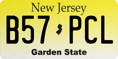 NJ license plate B57PCL