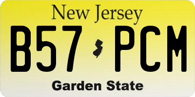 NJ license plate B57PCM