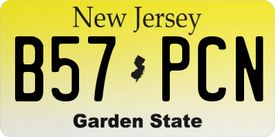 NJ license plate B57PCN