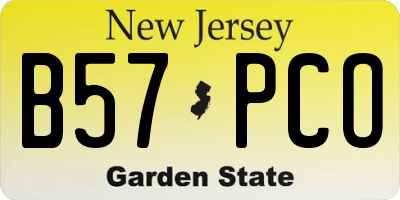 NJ license plate B57PCO