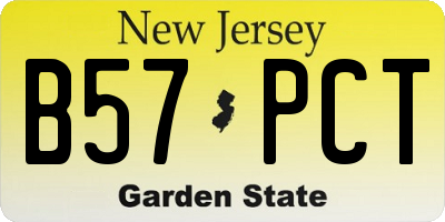 NJ license plate B57PCT
