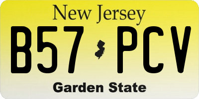 NJ license plate B57PCV
