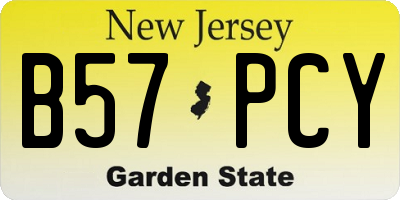 NJ license plate B57PCY