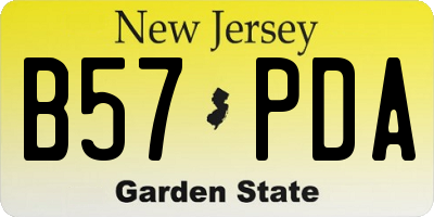 NJ license plate B57PDA