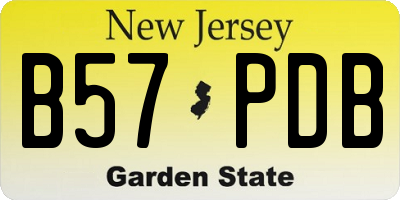 NJ license plate B57PDB