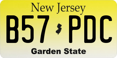 NJ license plate B57PDC