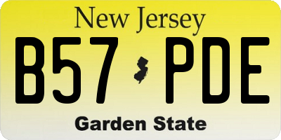 NJ license plate B57PDE