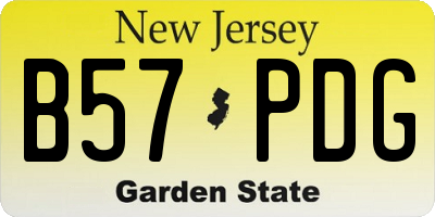 NJ license plate B57PDG