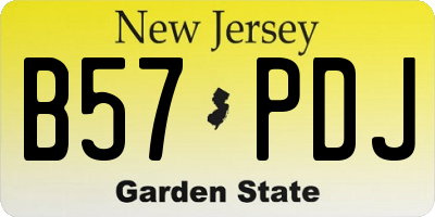 NJ license plate B57PDJ