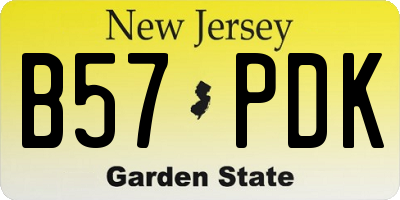 NJ license plate B57PDK