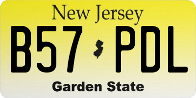 NJ license plate B57PDL
