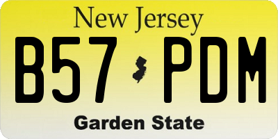 NJ license plate B57PDM