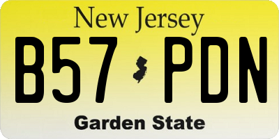 NJ license plate B57PDN