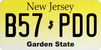 NJ license plate B57PDO
