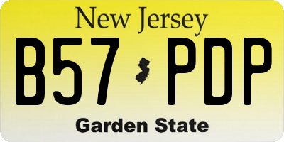 NJ license plate B57PDP
