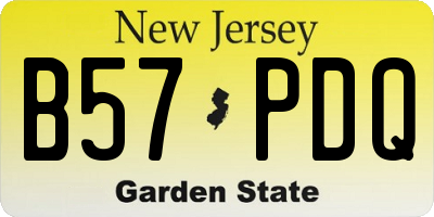 NJ license plate B57PDQ