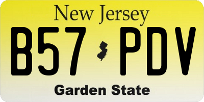 NJ license plate B57PDV