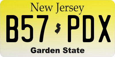 NJ license plate B57PDX