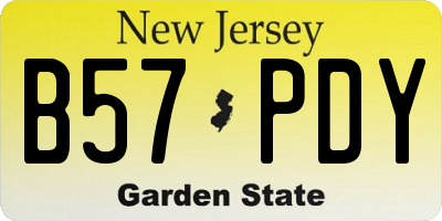NJ license plate B57PDY
