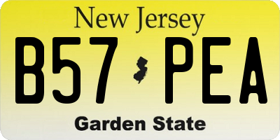 NJ license plate B57PEA