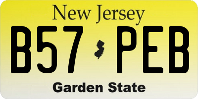 NJ license plate B57PEB