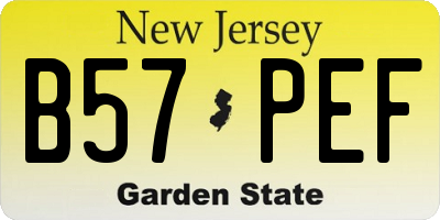 NJ license plate B57PEF