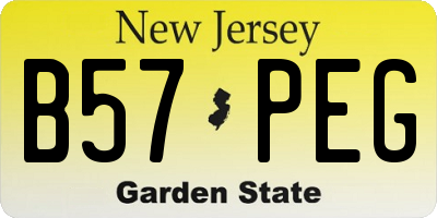 NJ license plate B57PEG