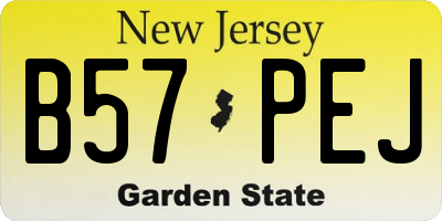 NJ license plate B57PEJ