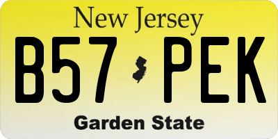 NJ license plate B57PEK