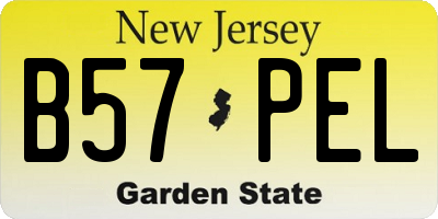 NJ license plate B57PEL