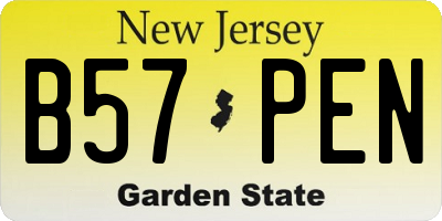 NJ license plate B57PEN