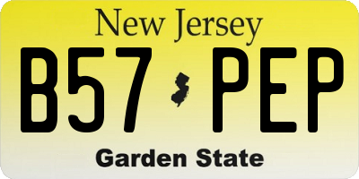 NJ license plate B57PEP