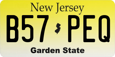 NJ license plate B57PEQ